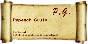 Papesch Gyula névjegykártya